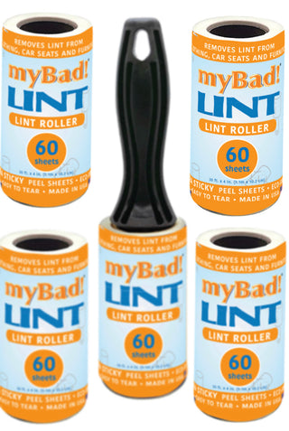my Bad Lint Roller 5 Pack - 1 Handle 5 Refills