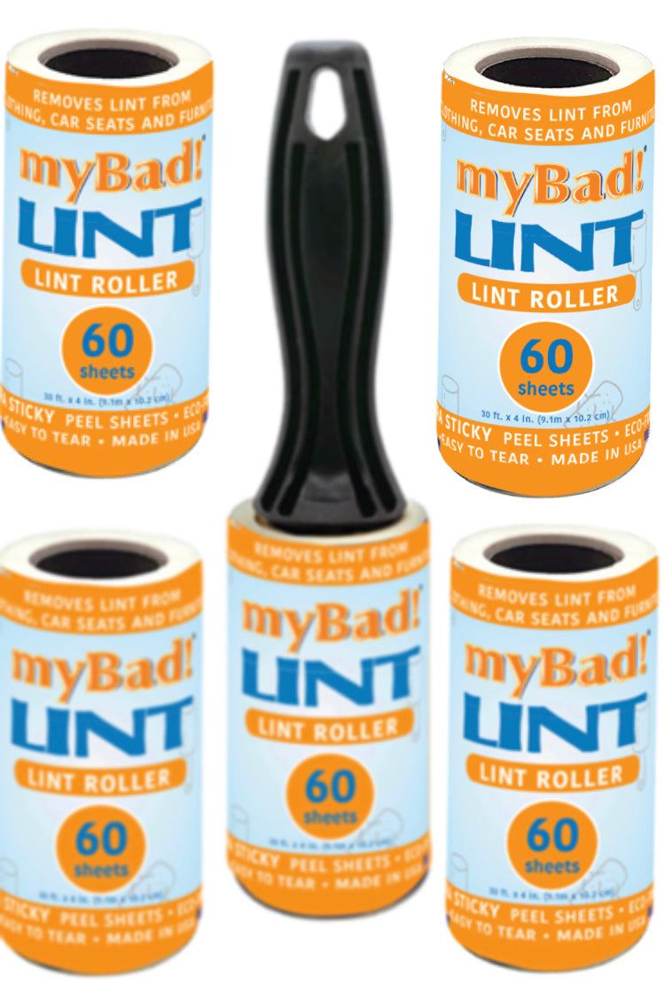 my Bad Lint Roller 5 Pack- 1 Handle 5 Refills