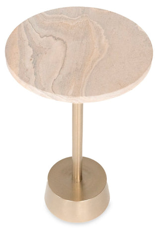 Anaya Rainbow Sandstone Metal Side Table