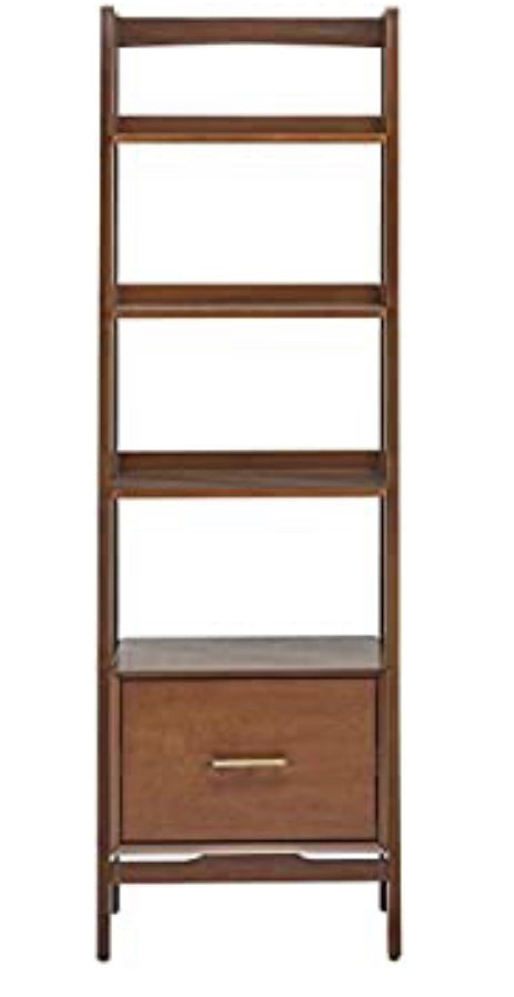 Home Outfitters Furniture Landon Small Etagere Bookcase, Mahogany