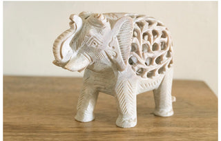 Anaya Marble Hand-Carved 4-Piece Elephant Family