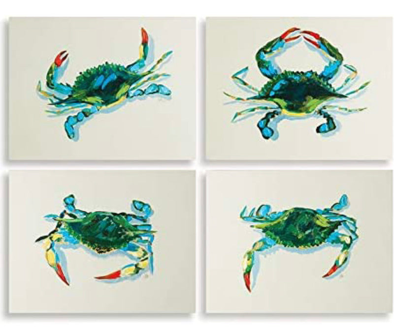 Napa Home & Garden Blue Crabs GICLEES, Set of 4 Wall Art