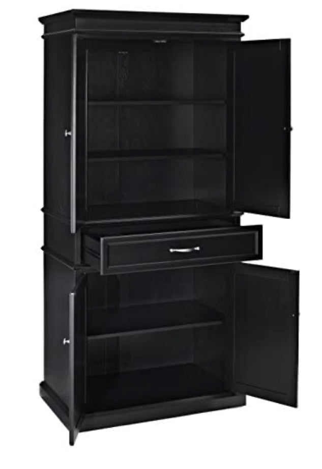 Crosley Furniture Parsons Pantry Cabinet, Black