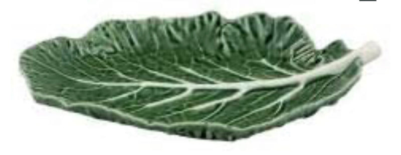 Bordallo Pinheiro Cabbage Leaf 7" Green Platter, Set of 2