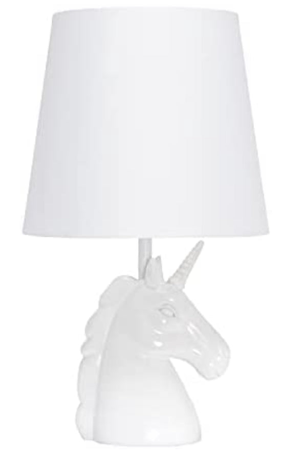 Simple Designs LT1078-IRD Table Lamp, Iridescent/White