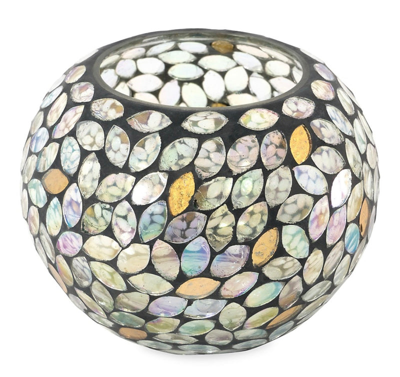 Anaya Petal Mosaic Glass Candle Votive & Vase 4”