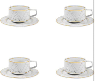 Vista Alegre Carrara Tea Cup & Saucer | Set Of 4