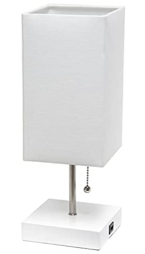 Simple Designs LT1088-WOW Table Lamp, White Base/White Shade