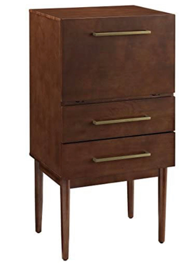 Crosley Furniture Everett Spirit Cabinet - Vintage Mahogany