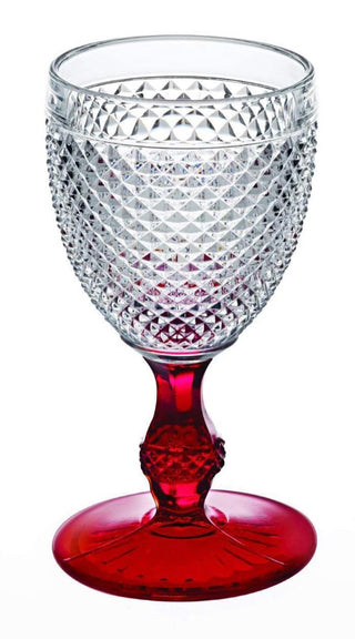 Vista Alegre Bicos Bicolor All Purpose Goblet with Red Stem