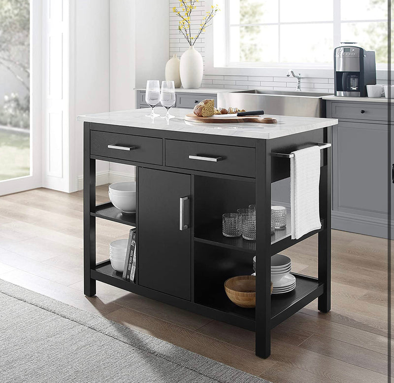 Crosley Furniture Audrey Faux Marble Top Kitchen Island