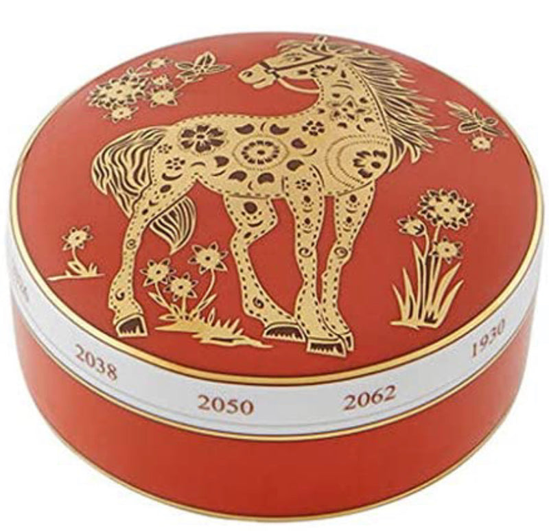 Vista Alegre Golden Large Round Box | Horse