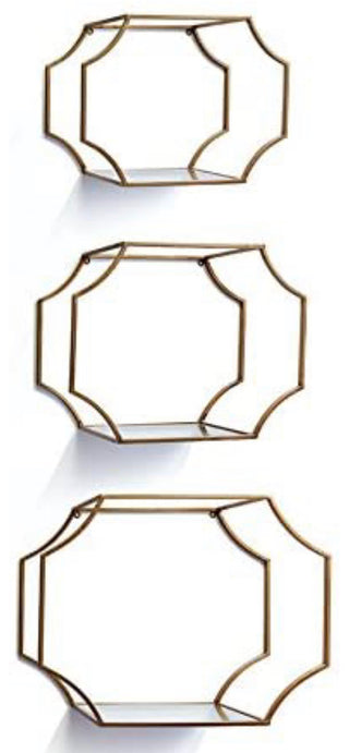 Napa Home & Garden Hudson Mirrored Wall Shelves, Set of 3
