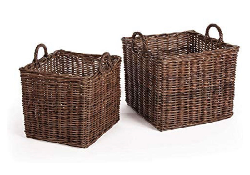 Normandy Square Basket, Light Brown, Set of 2