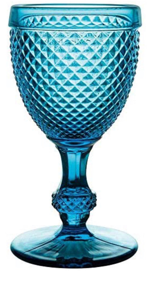 Set Of 4 Water Goblets Blue-Bicos