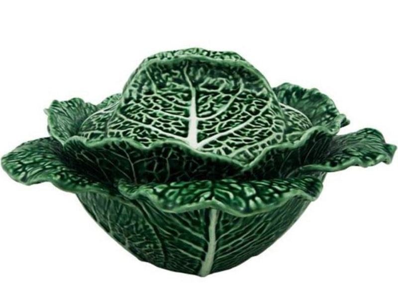 Bordallo Pinheiro Green Cabbage Earthenware 2 Liter Soup Tureen