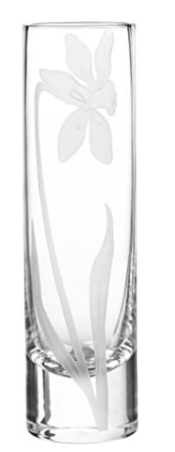 Qualia Glass Daffodil Vase, 10", Clear