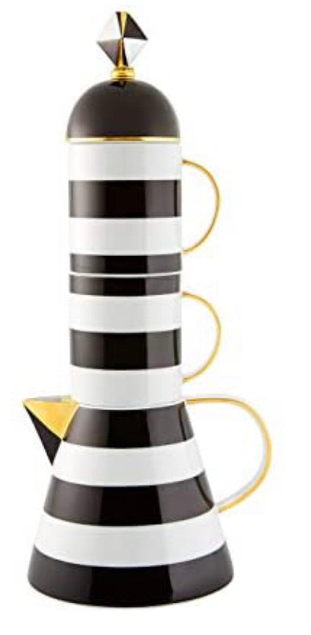 Vista Alegre Pharos Porcelain Tea Pot With 2 Mugs Set
