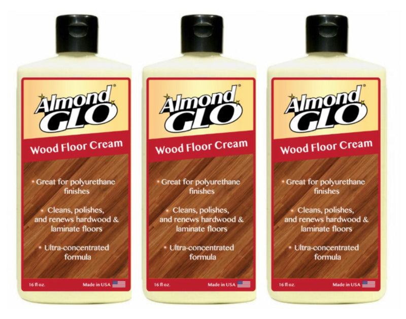 Almond Glo 3 Pack Wood Floor Cream, 16 oz