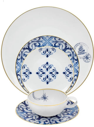 Vista Alegre Porcelain Transatlantica 5 Piece Dinnerware Set