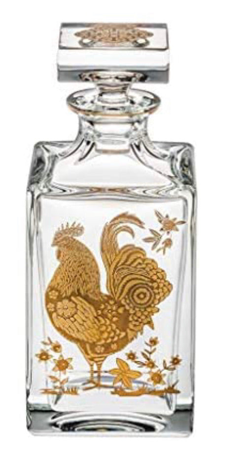 Vista Alegre Golden Whisky Decanter W/Gold | Rooster