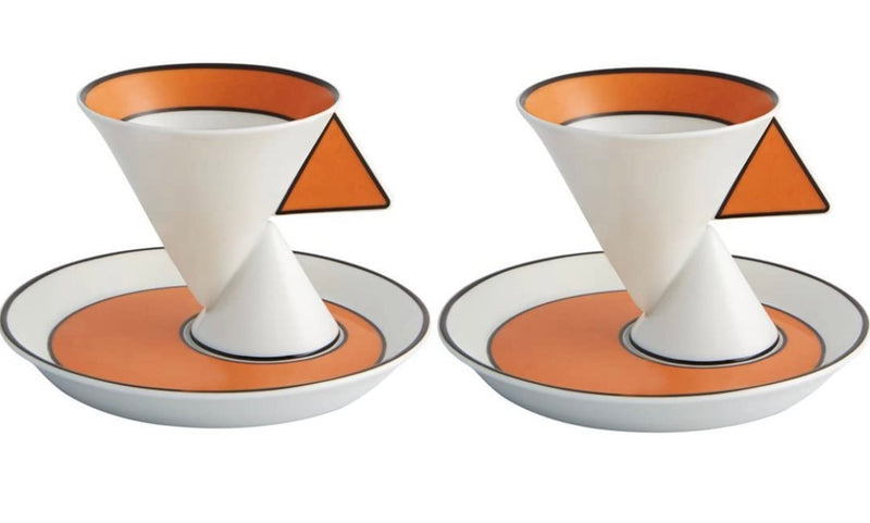 Set 2 Coffee Cups & Saucers - Jazz