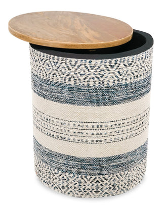 Anaya Handwoven Striped Storage Side Table