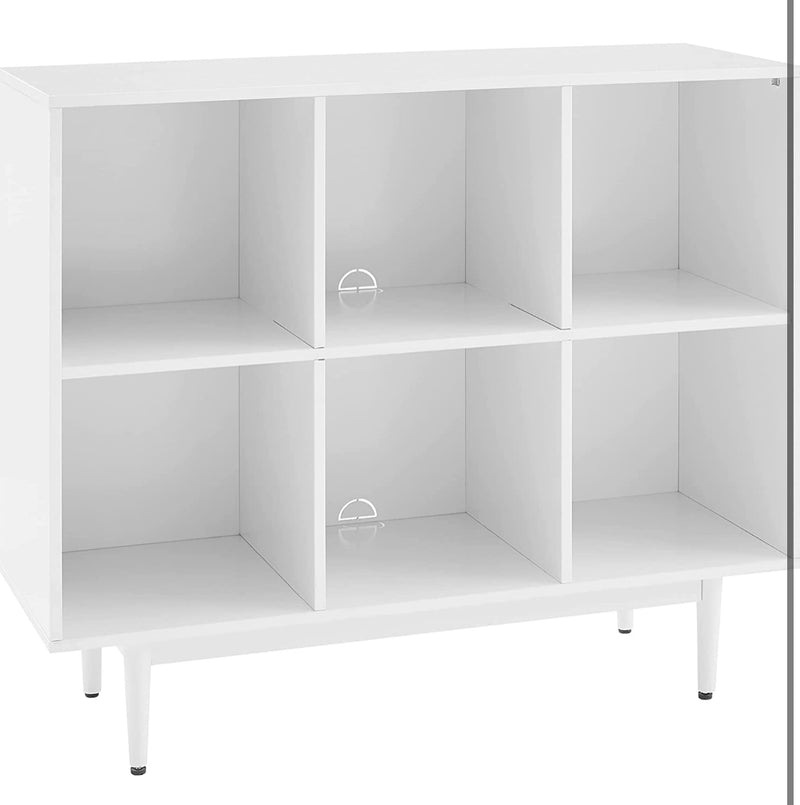 Crosley Furniture Liam Mid-Century 6-Cube Bookcase, White