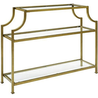 Aimee Console Table, Gold and Glass