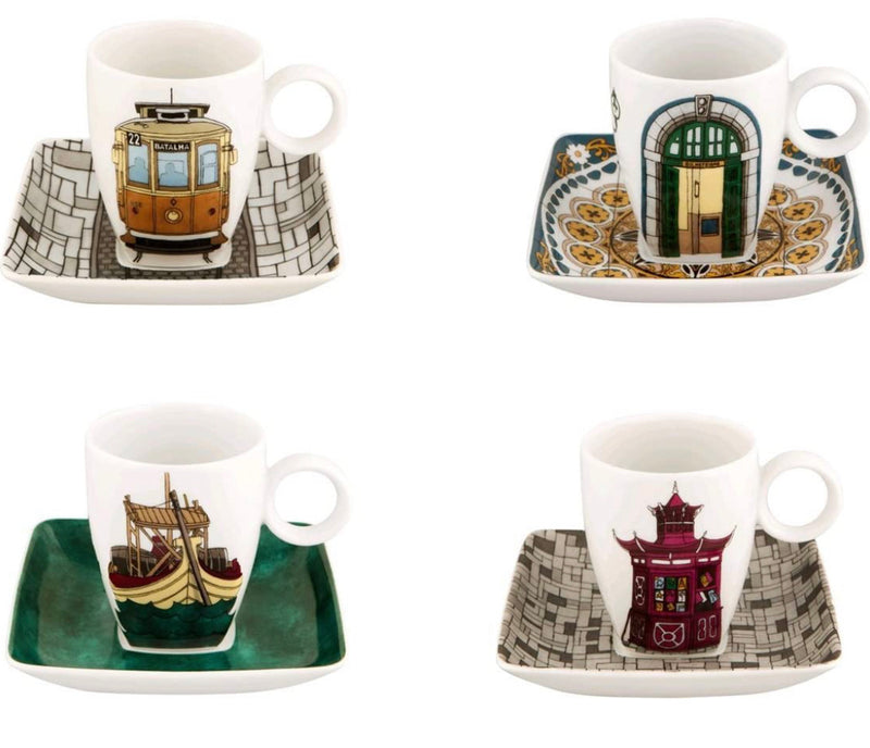 Espresso Set 4 Cups & Saucers (With Gift Box) - Alma Do Porto