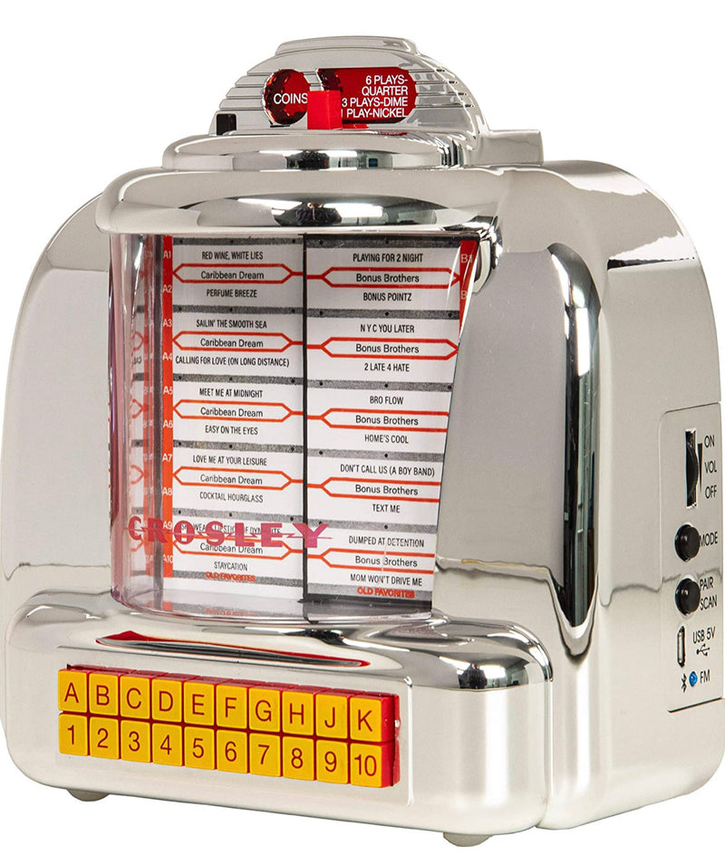 Crosley CR1120A-SI Diner Mini Jukebox Bluetooth Tabletop FM Radio