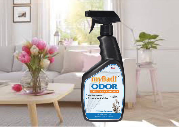 my Bad! Odor Eliminator 2 Pack - Spray 24 oz, Fabric Refresher and Odor Eliminating. Smoke,  Food, Pet Smells