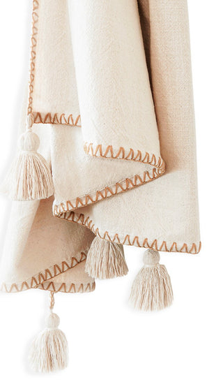 Anaya Blanket Stitch Tassel Throw