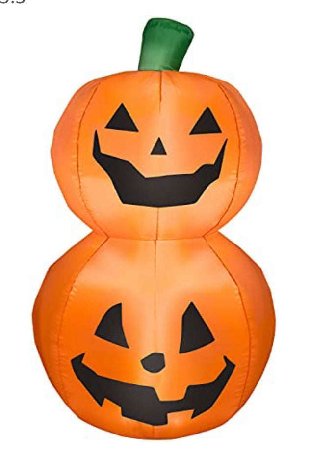 Gemmy Retail Pumpkin Duo Stack Halloween Airblown Inflatable - 3.5