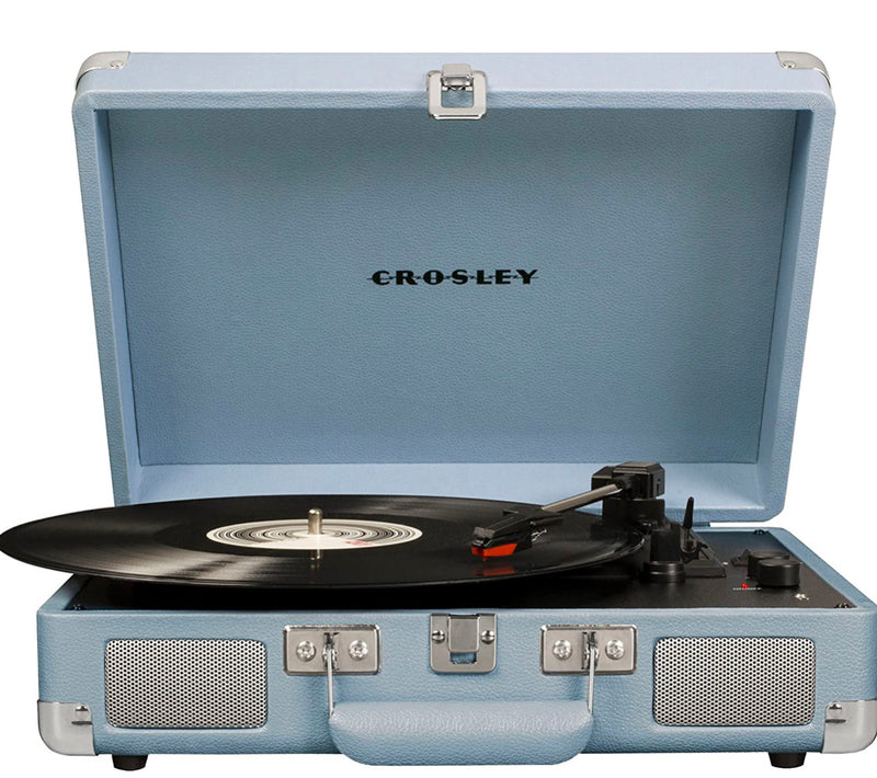 Crosley Cruiser Deluxe Vintage 3-Speed Bluetooth Suitcase Turntable, Tourmaline