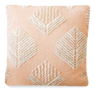 Anaya Pink Geometric Leaf Embroidered Pillow