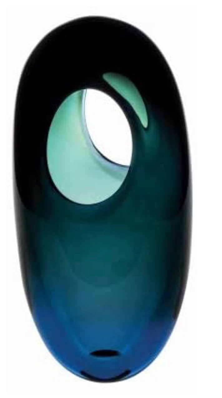 Vista Alegre Crystal Única Large Vase Portal Blue and Green