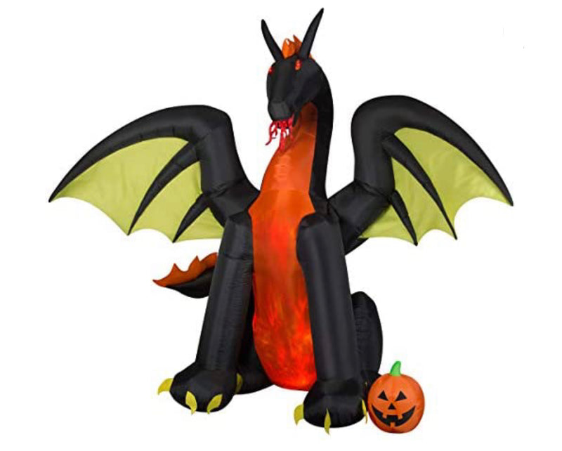 Gemmy Halloween Animated Airblown Fire & Ice Dragon, 9 ft