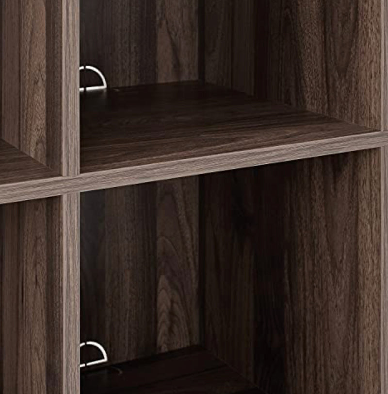 Crosley Furniture Liam Mid-Century 9-Cube Bookcase, Walnut