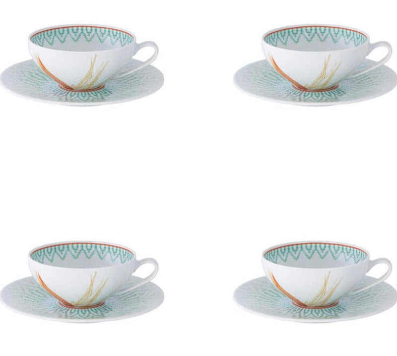 Vista Alegre Fiji Tea Cup & Saucer | Set of 4