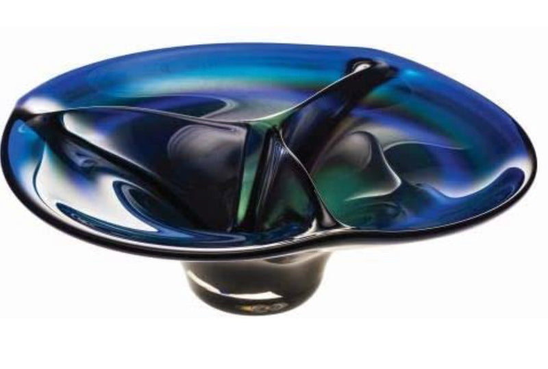 Vista Alegre Crystal √önica Centerpiece Trilogy Blue