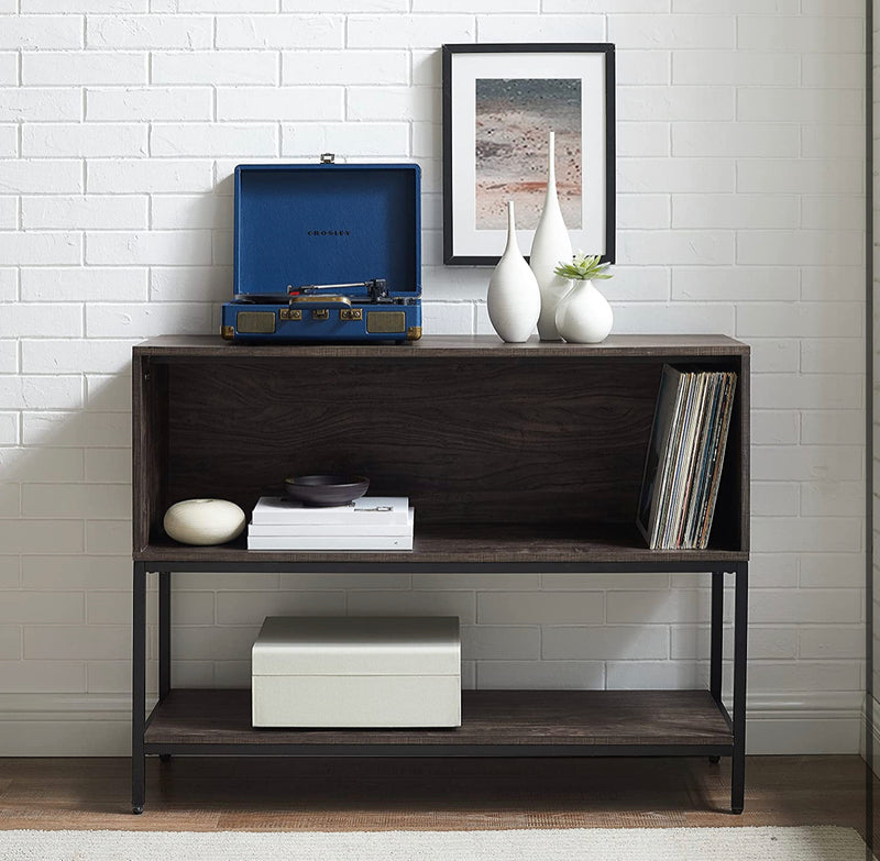 Crosley Furniture Jacobsen Record Storage Console, Brown Ash