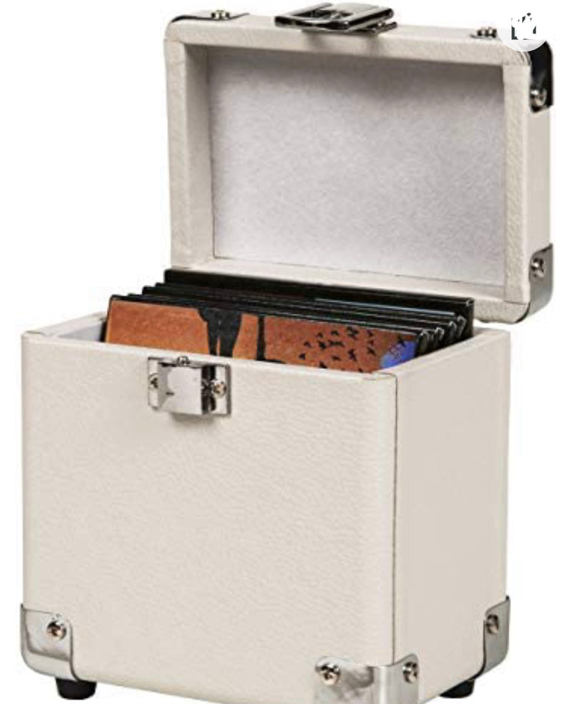 Crosley CR408A-WS Mini Record Carrier Case for 3" Vinyl Albums, White Sand