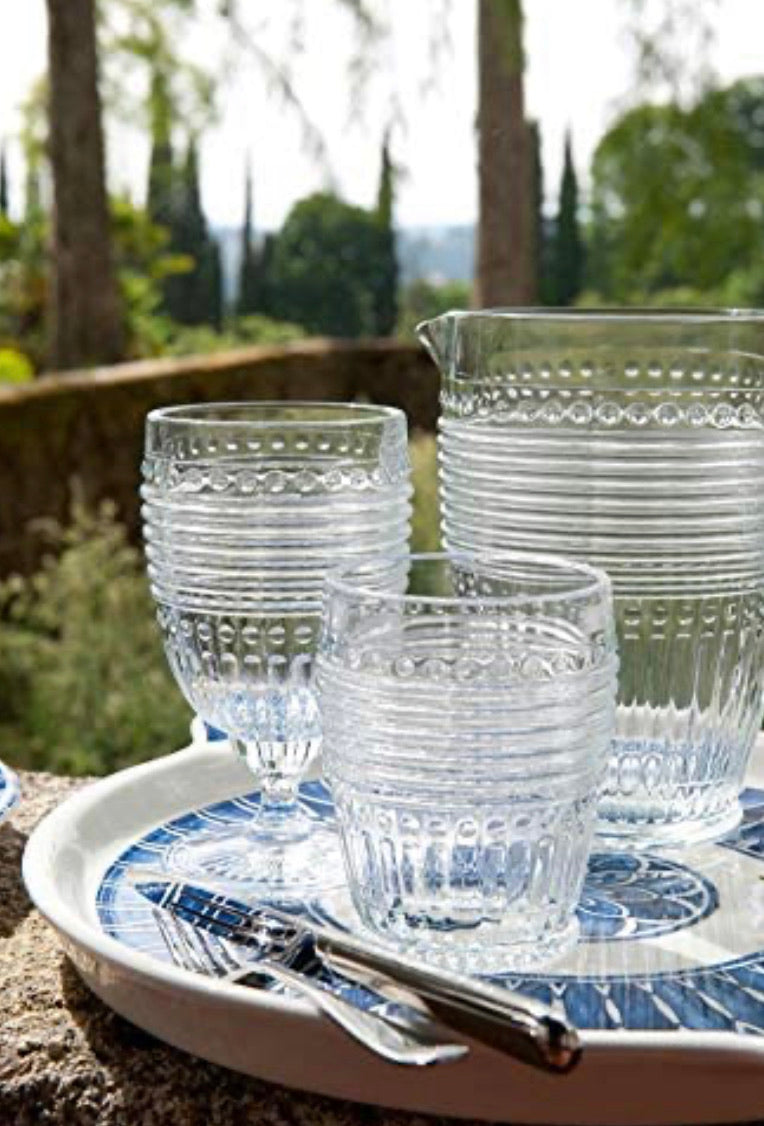Casa Alegre Campania Clear Glass Goblets, Set of 6