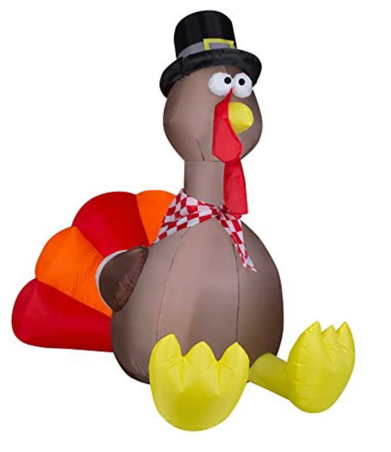 Gemmy Turkey 6 Foot Lighted Airblown ThanksgivingInflatable