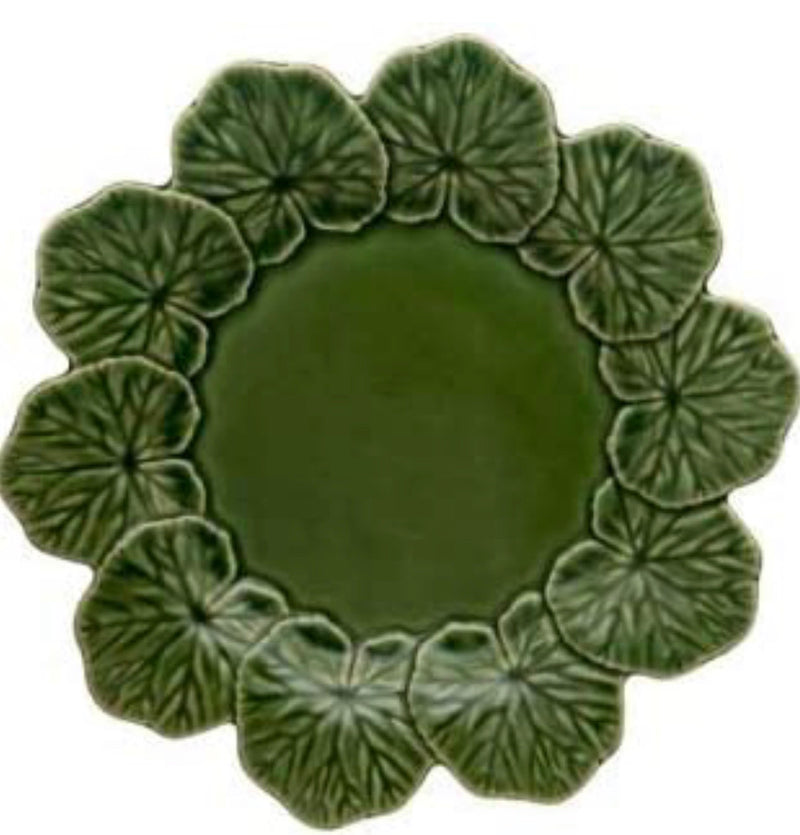 Bordallo Pinheiro Geranium Dinner Plate Green, Set of 4