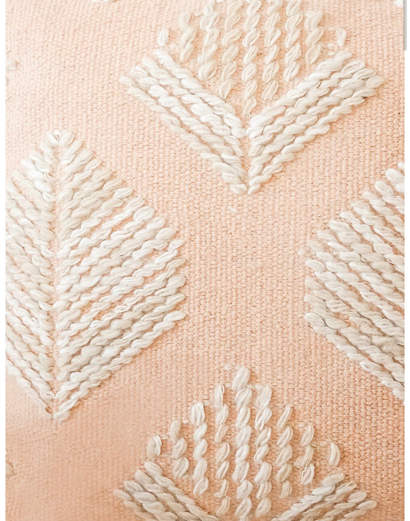 Anaya Pink Geometric Leaf Embroidered Pillow