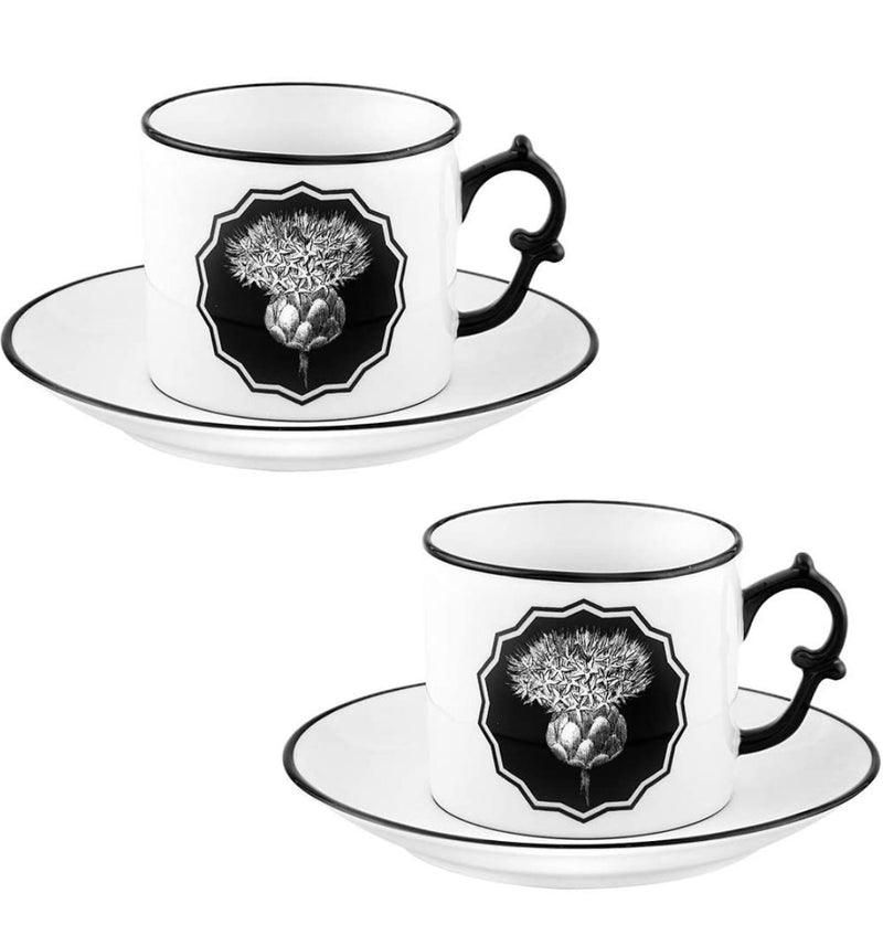 Vista Alegre Herbariae Set of 2 Tea Cup & Saucer, White by Christian Lacroix