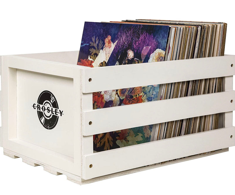 Crosley AC1004A-WH Record Storage Crate Holds up to 75 Albums, White