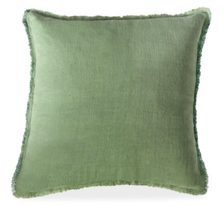 Anaya Green Cross-Dye Soft Linen Pillow-Small